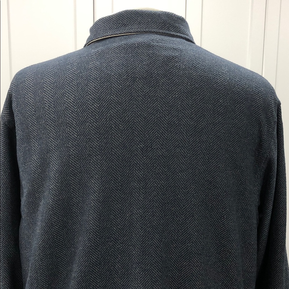 Denver Hays Men’s Long Sleeve Shirt – Size XL – Navy Blue & Beige Herringbone - Picture 6 of 11